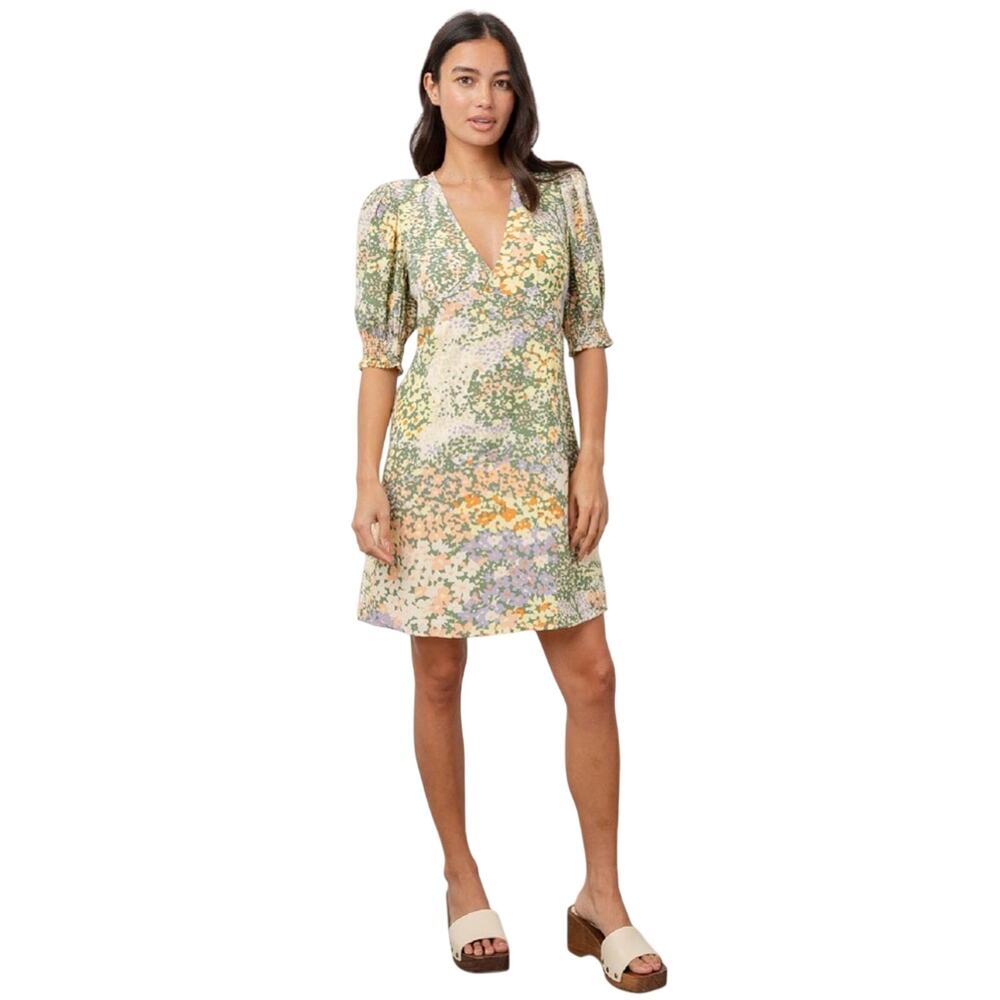 Rails Roma Gardenia Romantic Floral Lightweight V-Neck Mini Dress Size Medium - Picture 4 of 15